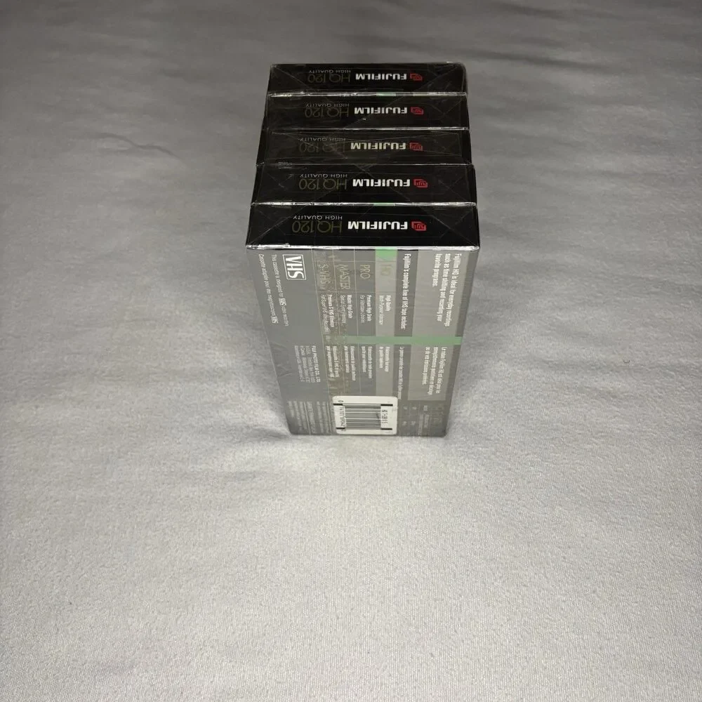 Fujifilm VHS‎ Tapes Unisex OS Black New 5 Pack HQ120 6 Hour High Quality Sealed